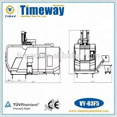 정밀 VY-63F5 CNC 수직 5 축 연결 기계화 센터 테이블 여행 X 1000mm